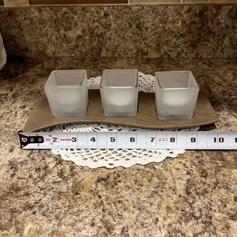 Partylite 3 Tea Light Holder Contemporary Zen - Picture 5 of 15